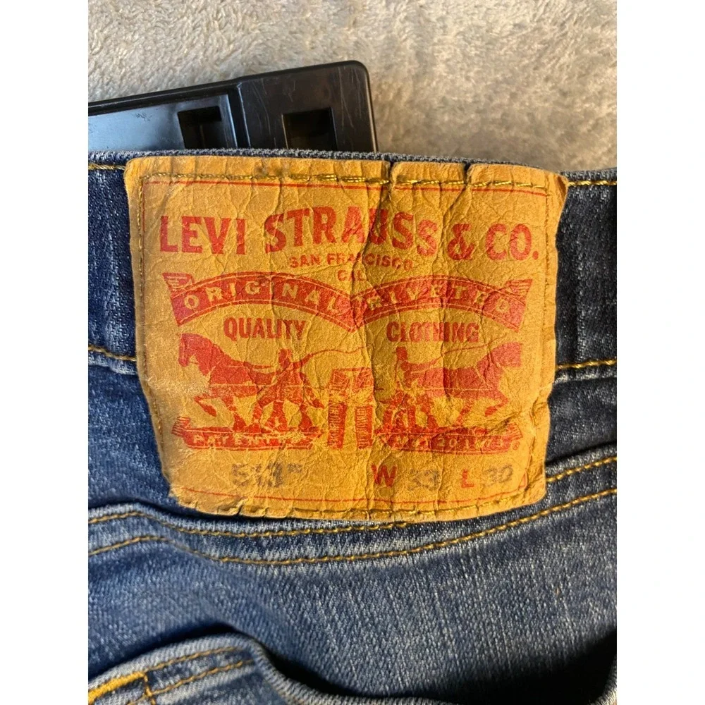 Levi's Men's Jeans 33x30 Blue 513 Slim Straight Stretch Denim